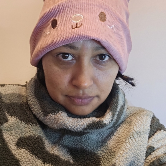 Cat Ear Devil Knitted Beanie Women Kawaii Winter Pink - Picture 10 of 17